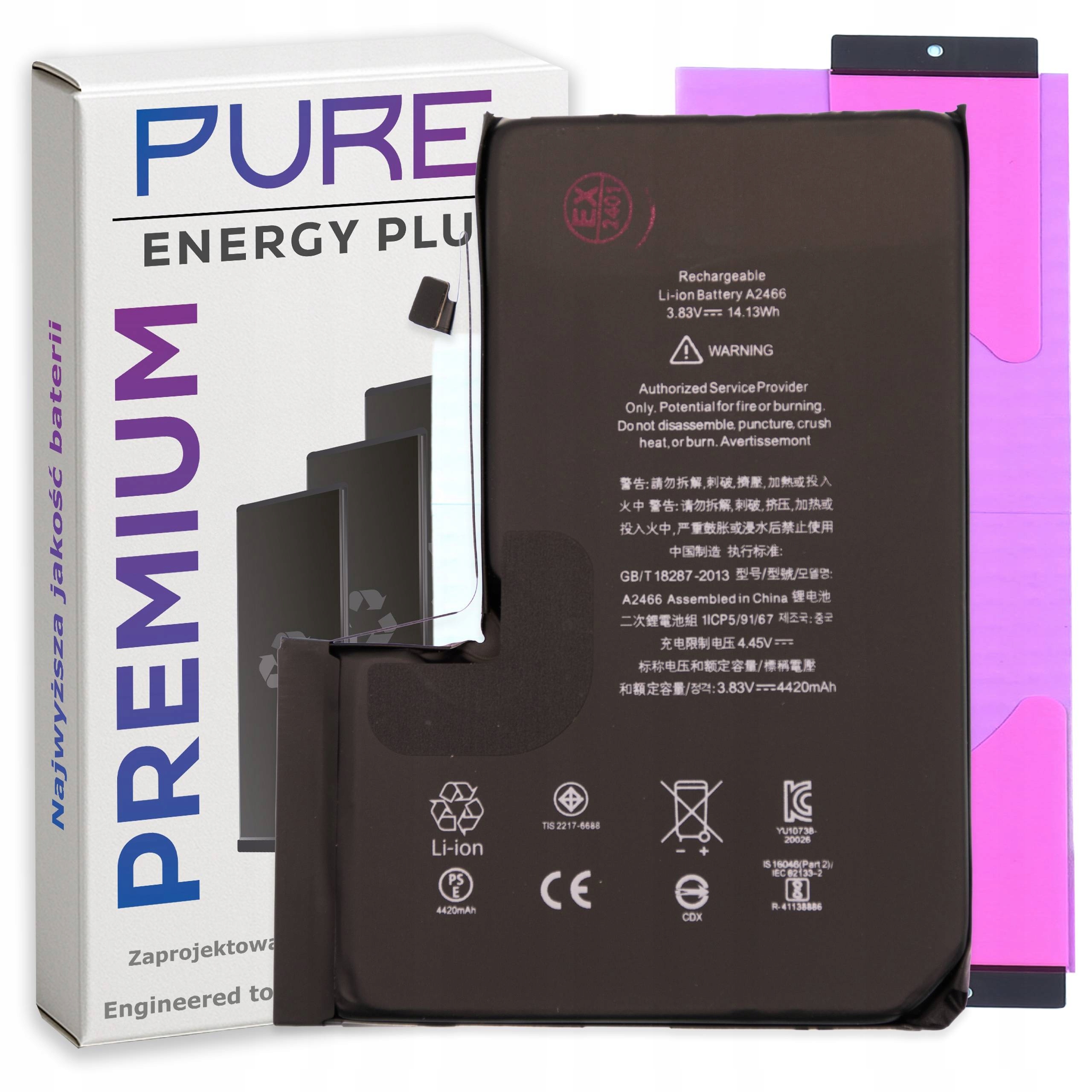 Baterie pro iPhone 12 Pro Max Větší Pure Energy Plus Akumulátor 4420 mAh