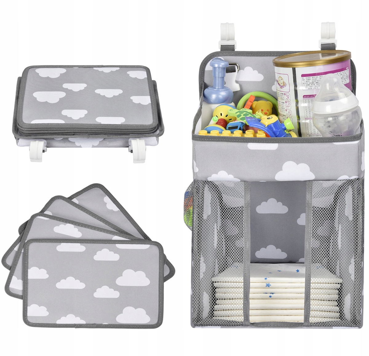 ORGANIZER PRZYBORNIK DO ŁÓŻECZKA I PRZEWIJAKA DZIECIĘCEGO WISZĄCY AG637A