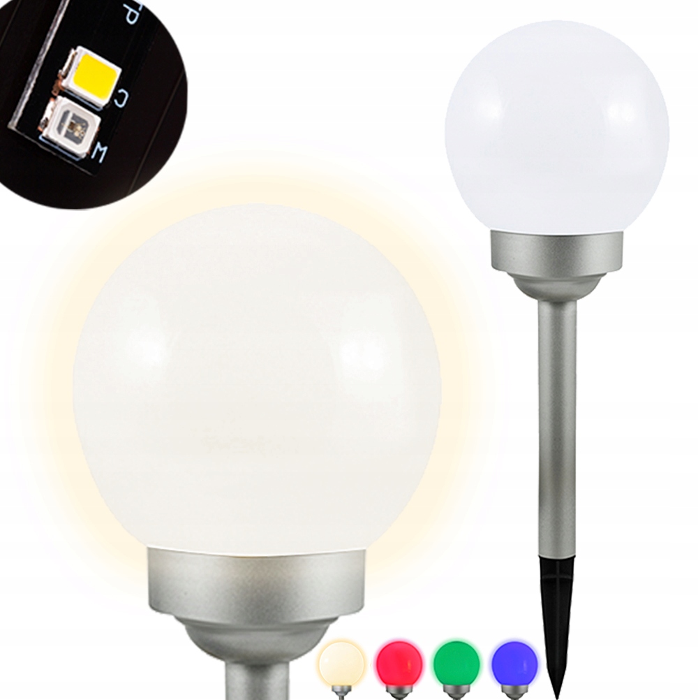 

Lampa Solarna Ogrodowa Led Kula Wbijana 15cm