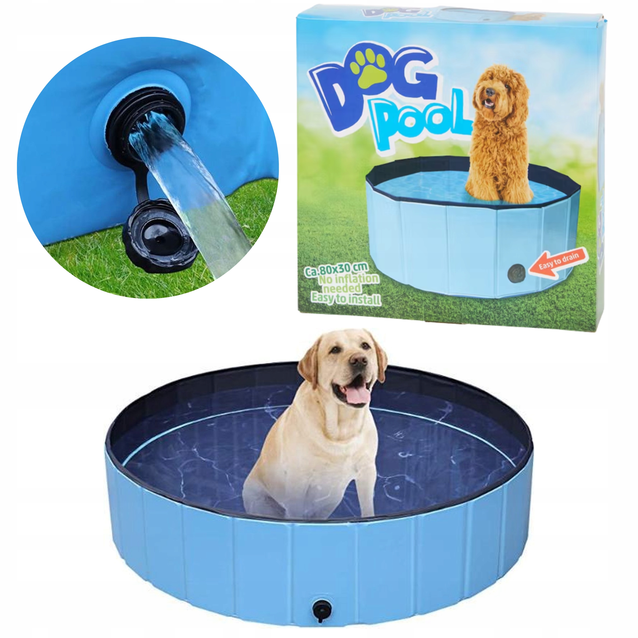 

Rozporowy Basen Dla Psa Zwierząt Ogrodowy 80CM