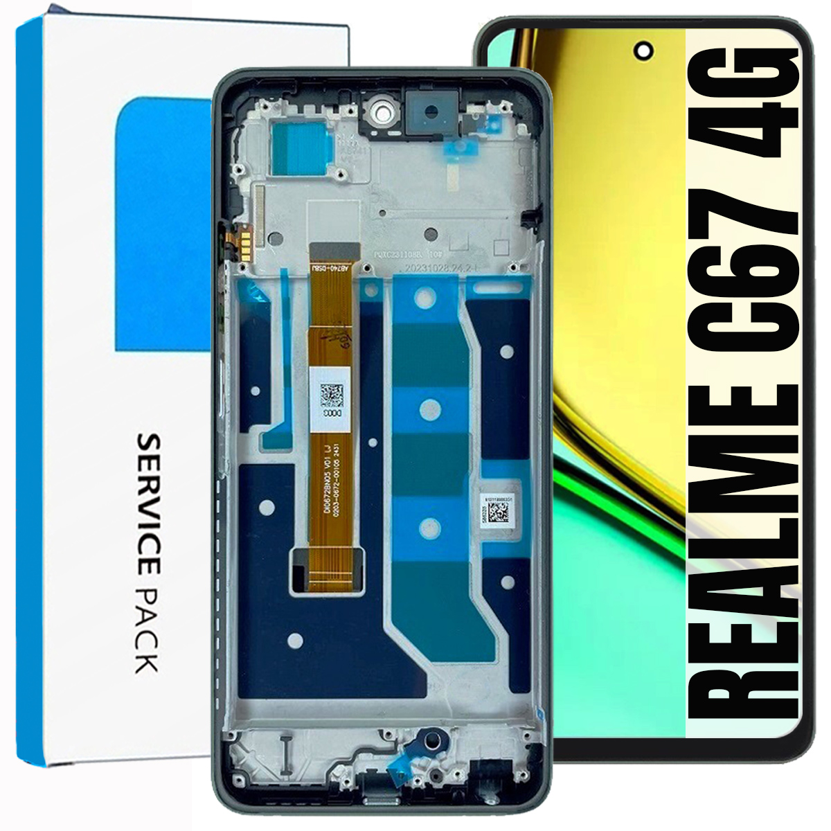 Displej Pro Realme C67 4G Originál LCD Obrazovka Rámeček Zelený