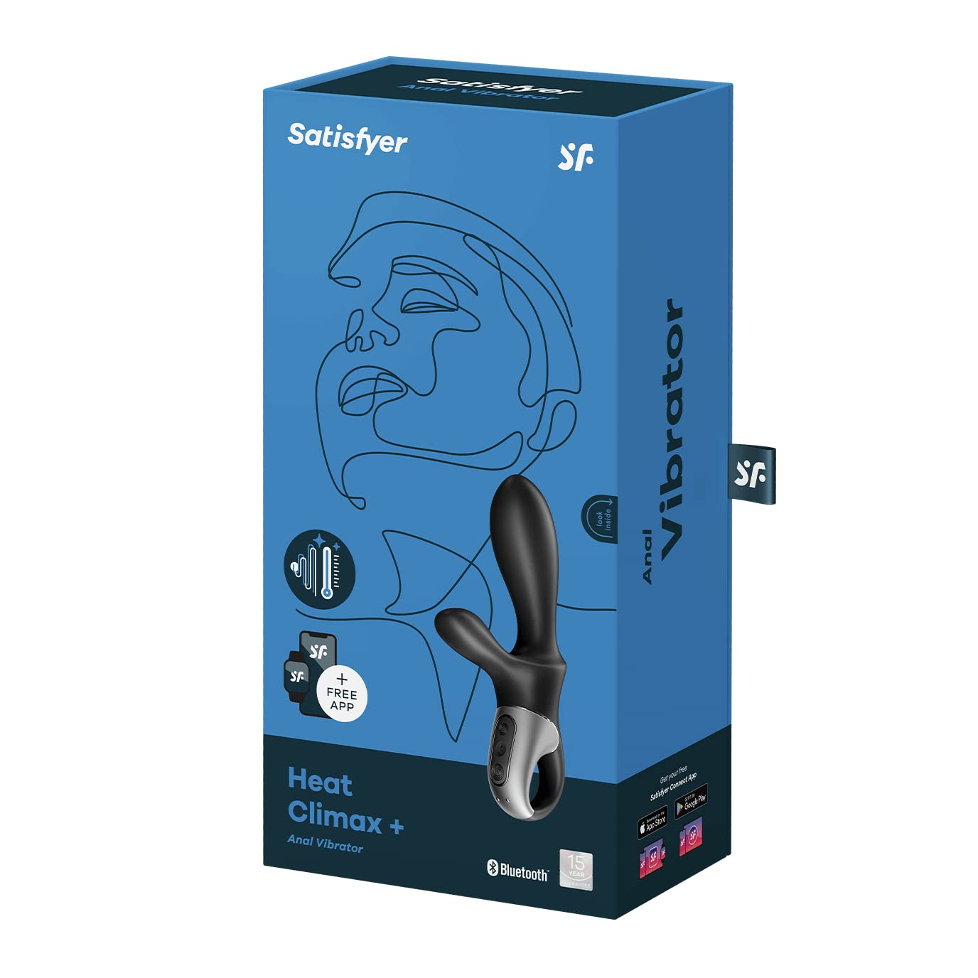SATISFYER Wibrator Analny Bluetooth z Grzaniem, Aplikacja, Silikon, 20 cm — miniatura 5