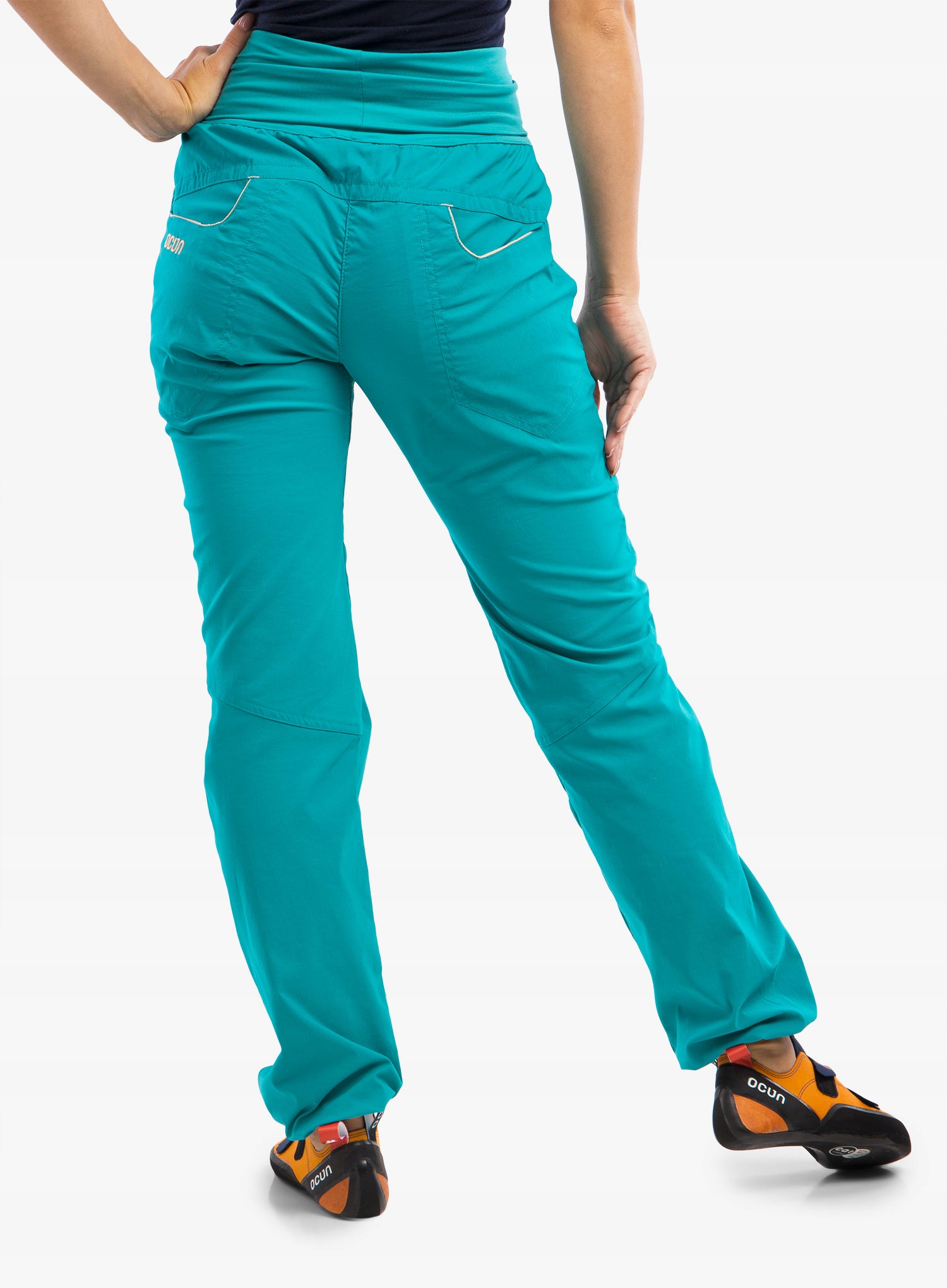 Spodnie wspinaczkowe damskie Ocun Noya Pants - blue deep peacock L Kolor dominujący zielony