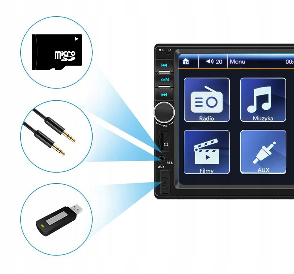 RADIO SAMOCHODOWE EKRAN 7" do SEAT LEON 1999- 2005 Komunikacja Bluetooth