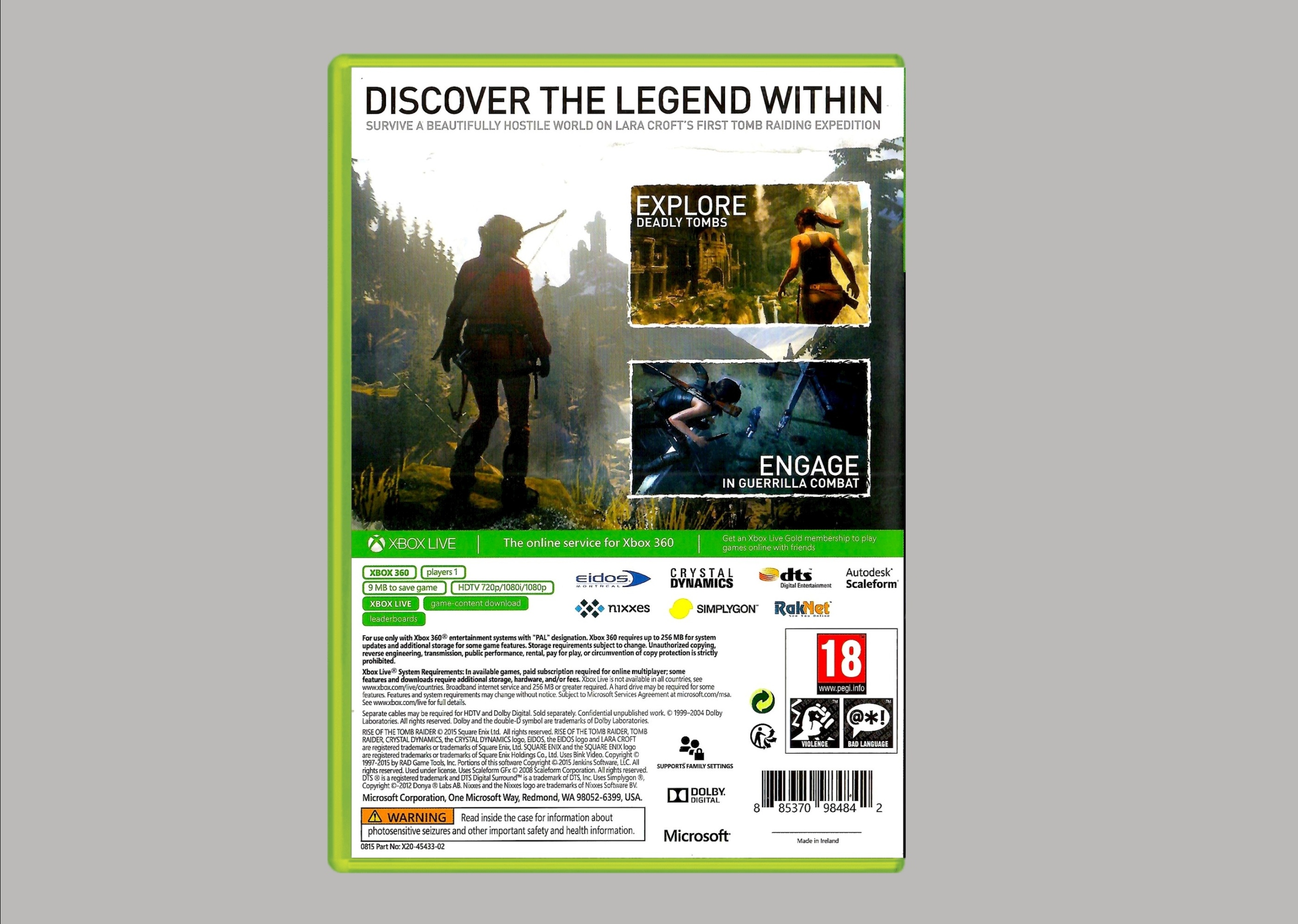 XBOX 360 RISE OF THE TOMB RAIDER Maksymalna liczba graczy 1