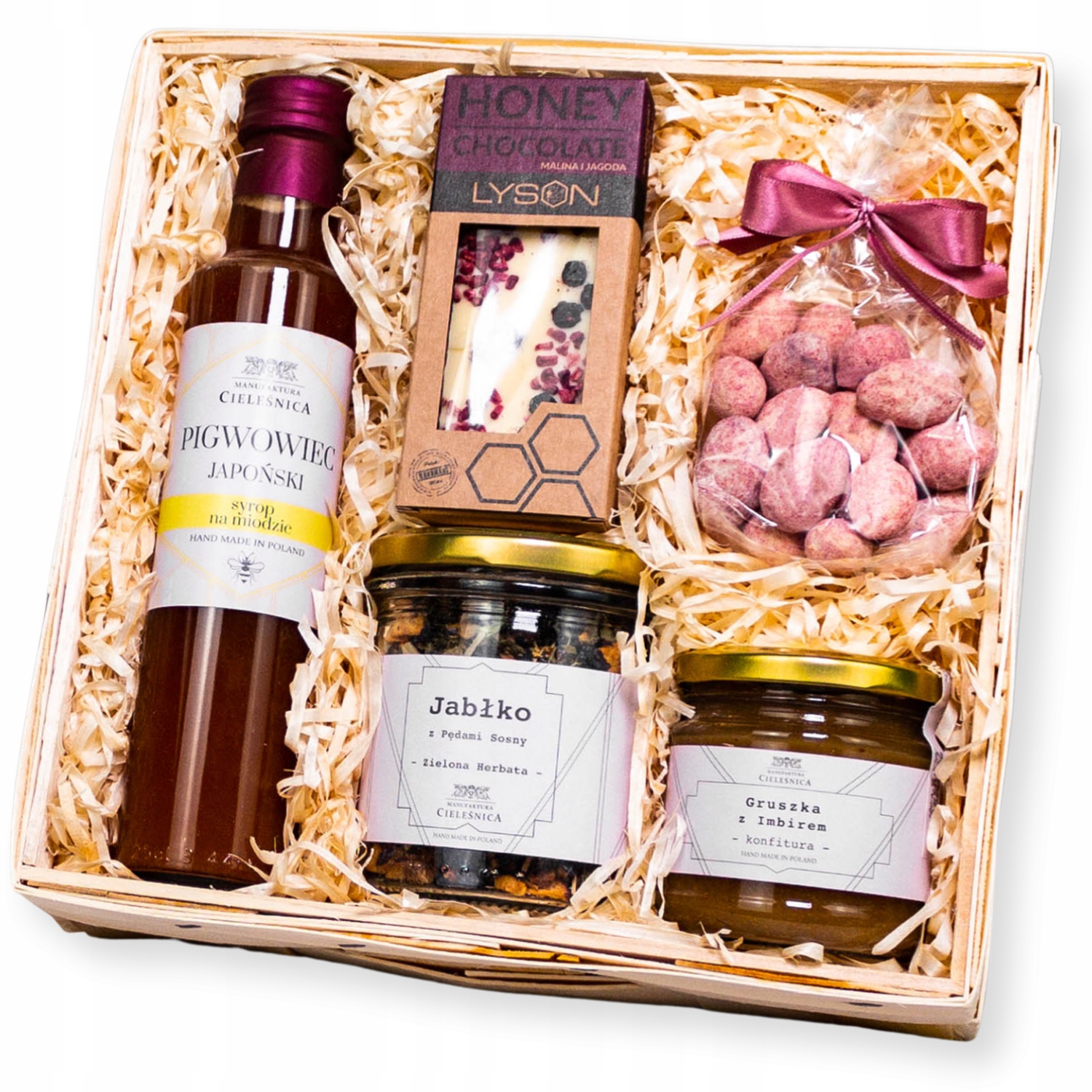 Levně Dárkový koš pro ni Den Žen – zavařeniny Cieleśnica čokoláda