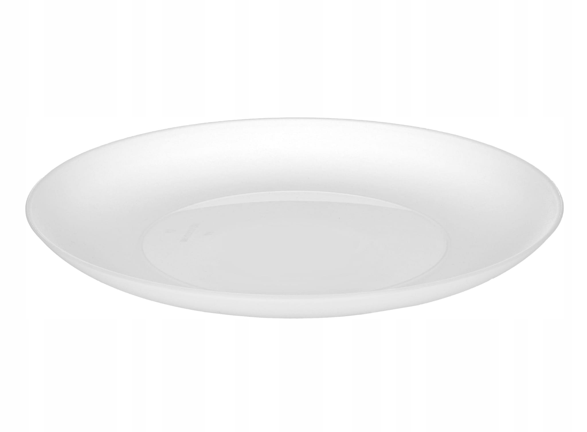 TALERZ OBIADOWY PŁYTKI PLASTIKOWY PŁASKI 22CM BIAŁY OKRĄGŁY