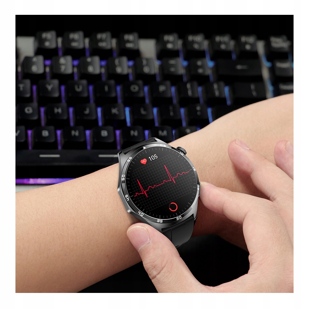 SmartwatchMęski Kardiowatch Glikemia EKG Amoled POL srebrny Model inny