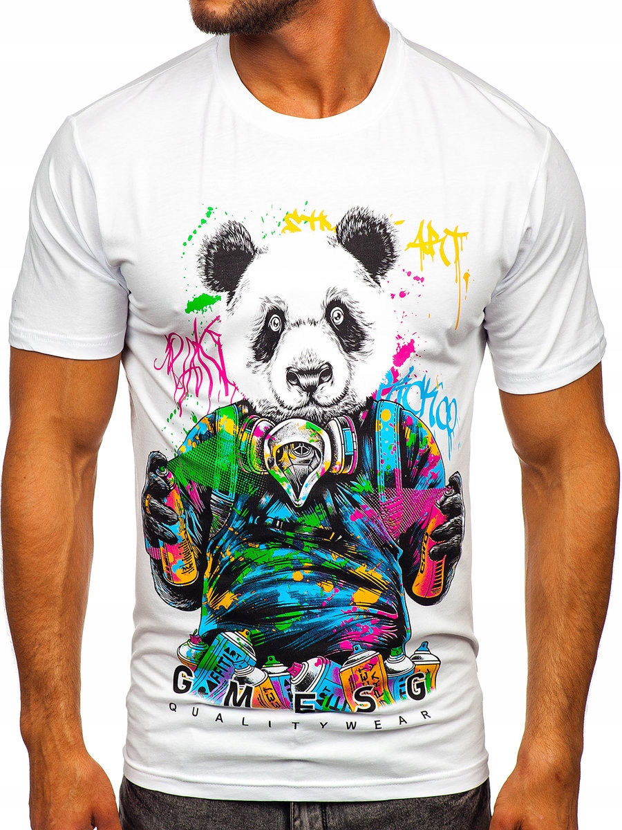 

T-shirt Męski Z Nadrukiem Biały 2186 Denley_l