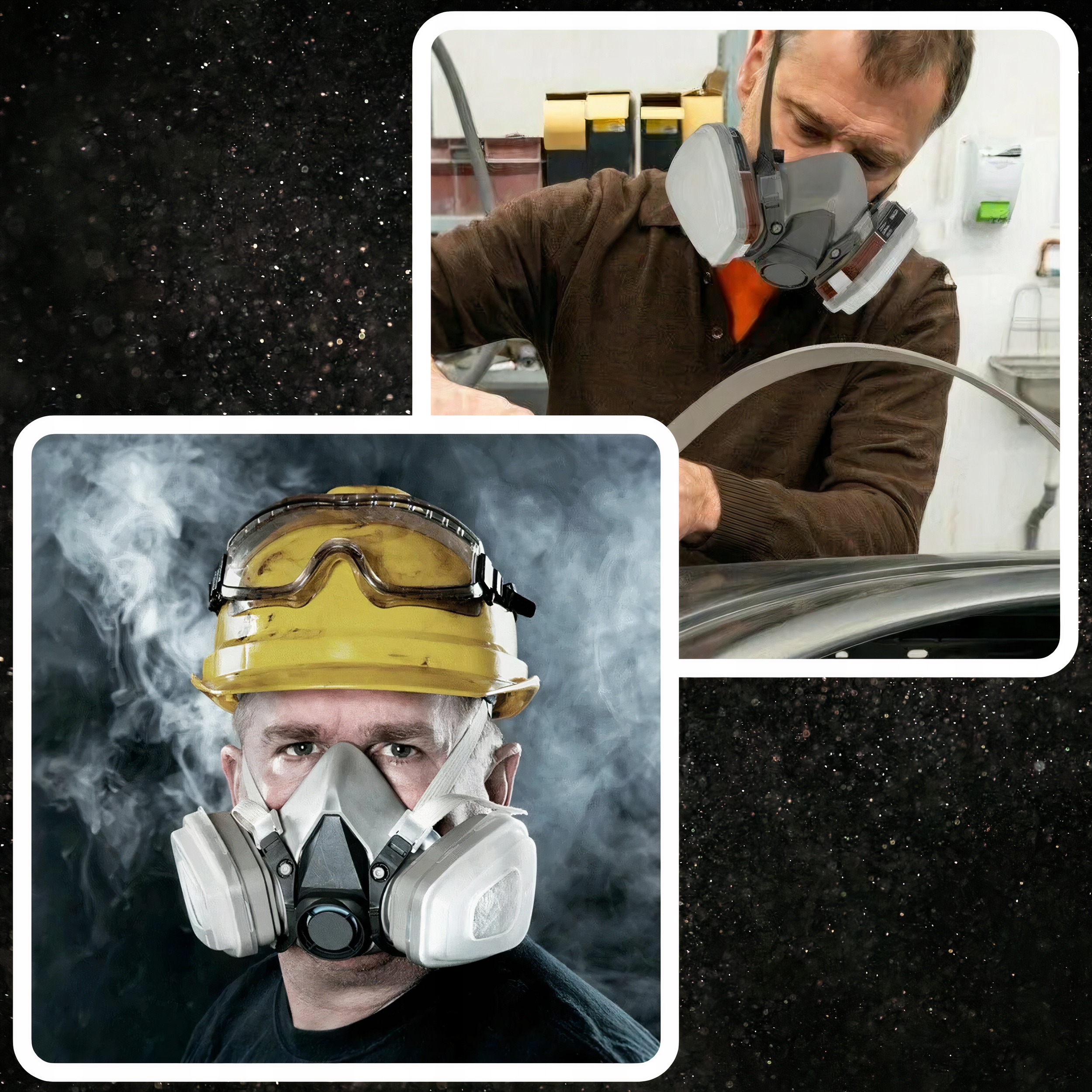 ZESTAW PÓŁMASKA MASKA LAKIERNICZA 6200 KOMPLETNA PRZECIWPYŁOWA L + FILTRY Model 0214