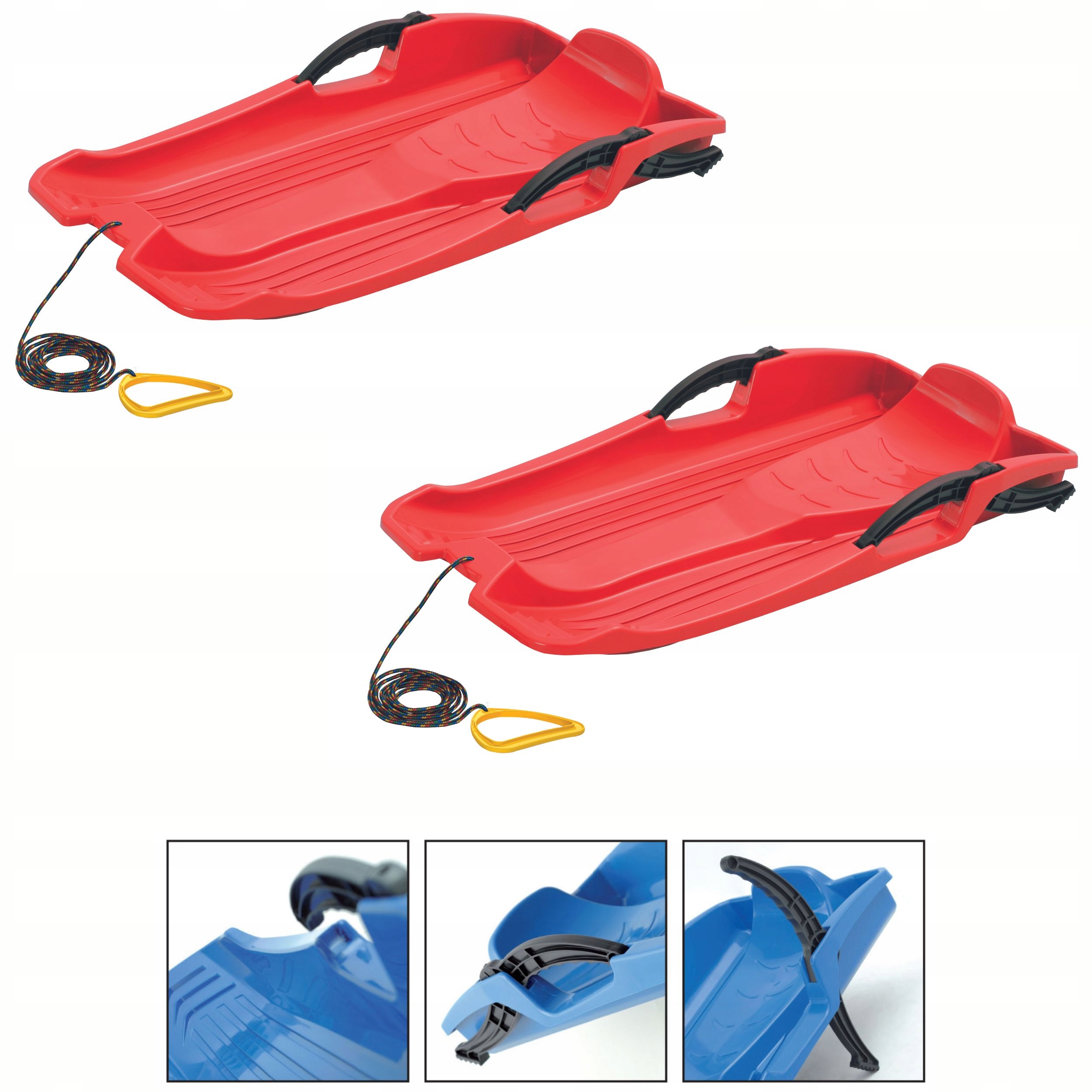 2x Sanki, Ślizg Bobslej HORNET z hamulcami Sanie