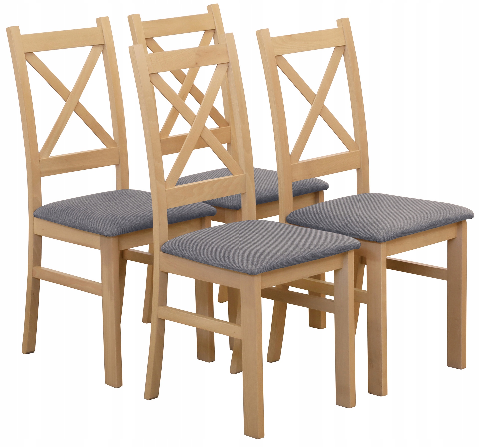 Sada 4x Čalouněná židle do obývacího pokoje a kuchyně Dub Artisan/Šedá
