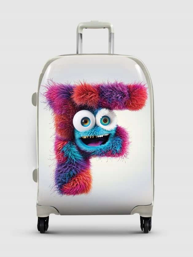 Dětský kufr s písmenem F, personalizovaná kolečka Tsa 360° vel. S