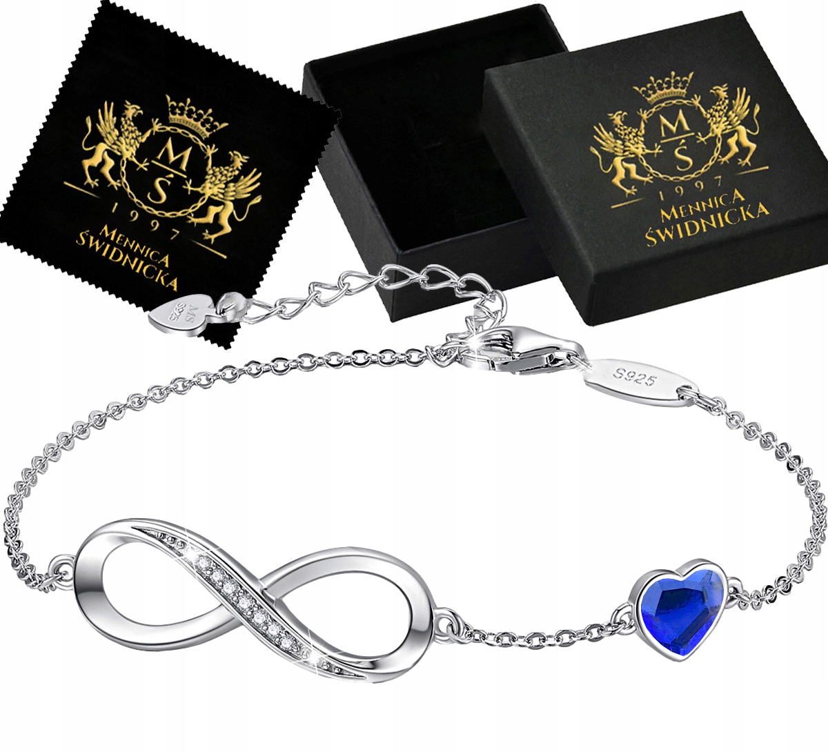 Stříbrný náramek Stříbro 925 Dámská celebrita Srdce jako Dárek pro maminku