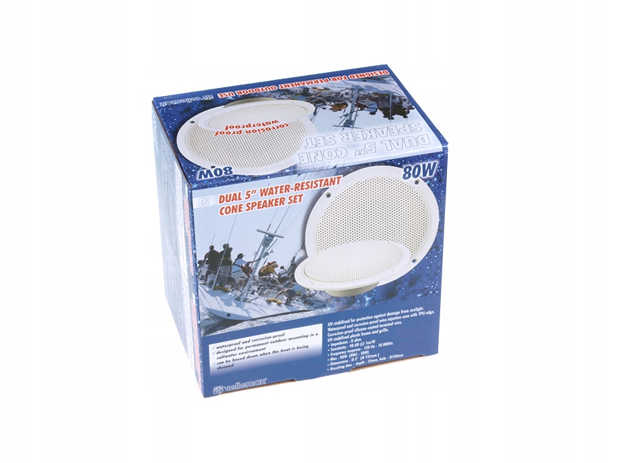 Wodoodporne GŁOŚNIKI SUFITOWE 80W zestaw 2szt. VELLEMAN VDSWPS5N Model VDSWPS5N