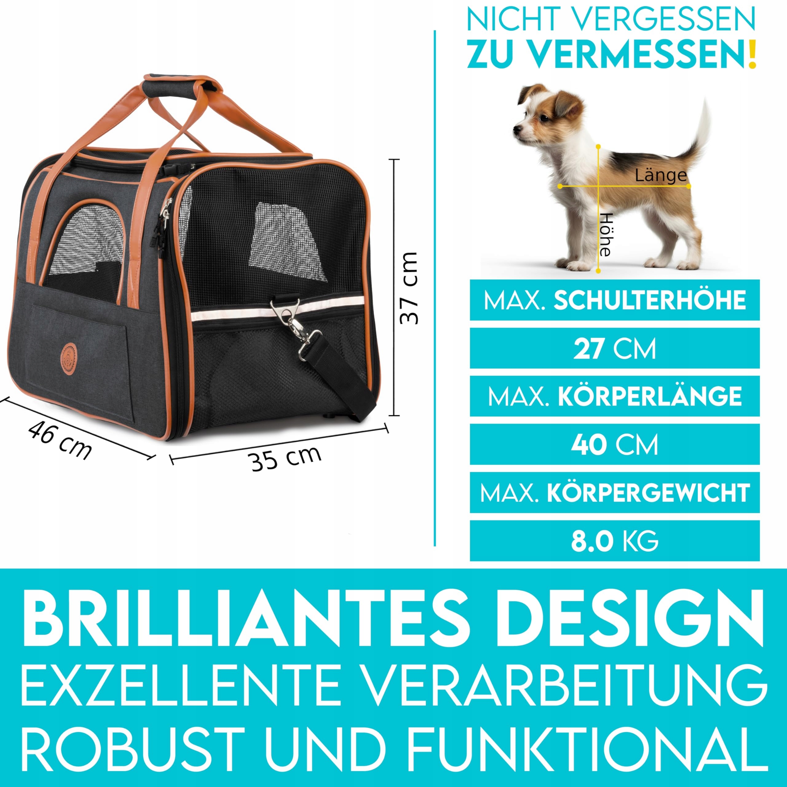 HUND IST KÖNIG Torba Transportowa Dla Psów I Kotów Do 8kg Składana — miniatura 2