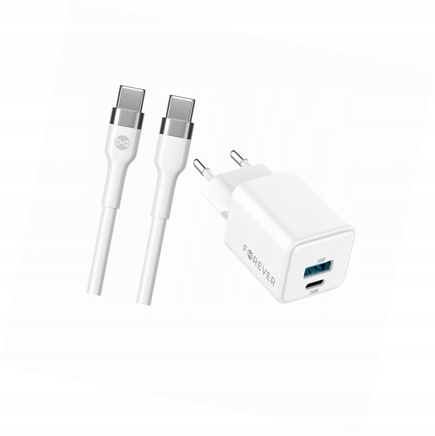 Szybka ładowarka GaN 20W Usb i Usb-c z kablem do Samsung Galaxy S23 Fe