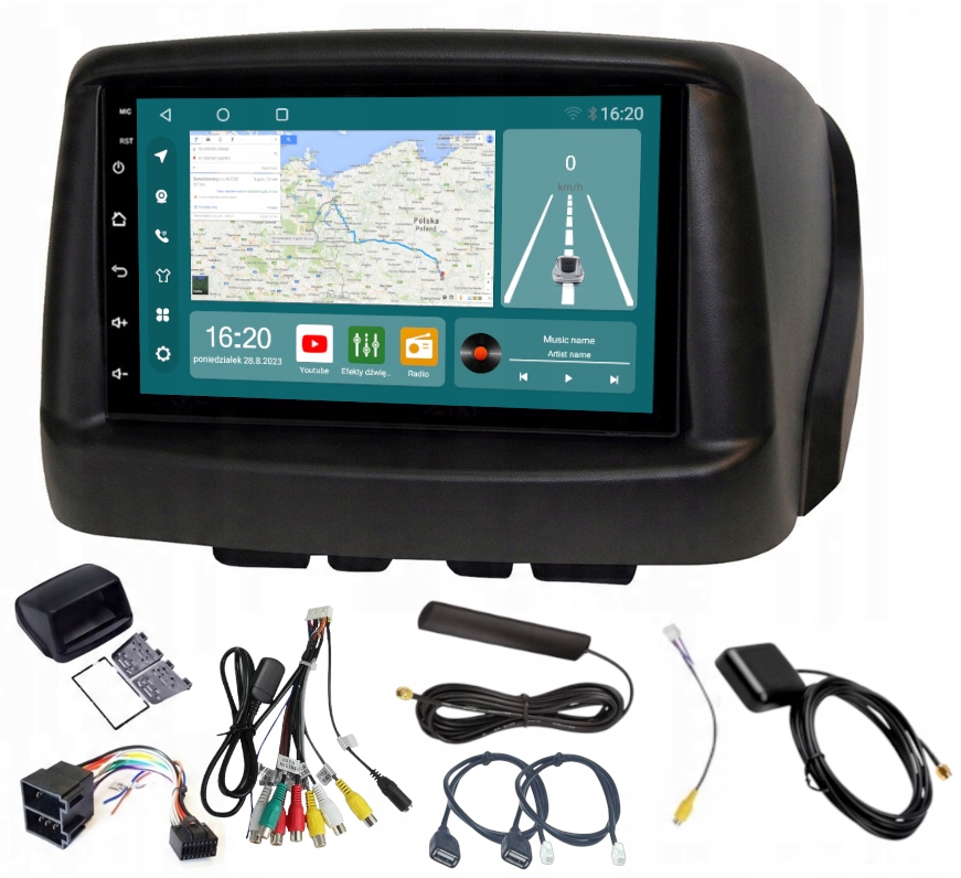 Rádio 2 Din Fiat Doblo 2002-2017 Android Rds Carplay Wifi Usb 8GB 256GB Sim