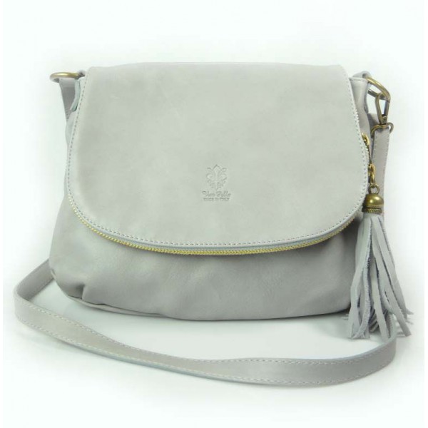 

Torebka listonoszka skórzana A5 Vera Pelle szara