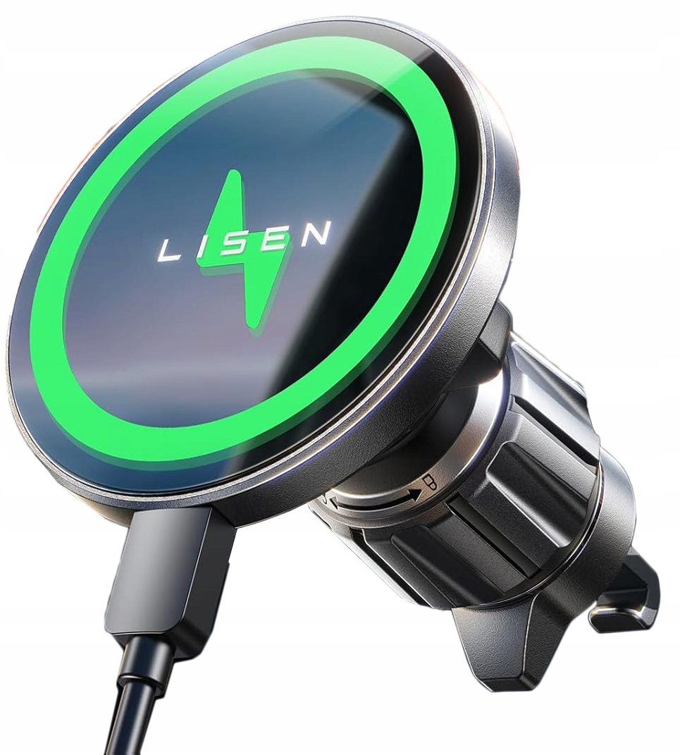 LISEN Magnetyczna Ładowarka samochodowa ładowanie iphone 12,13,14,15