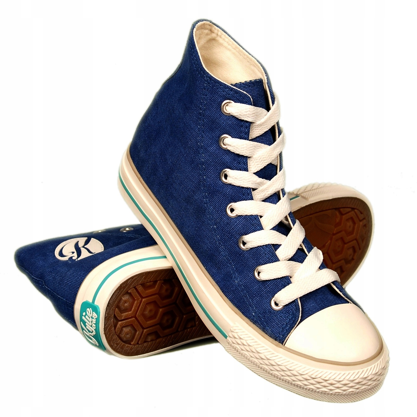 

Trampki Tenisówki damskie Ciemny Jeans wysokie