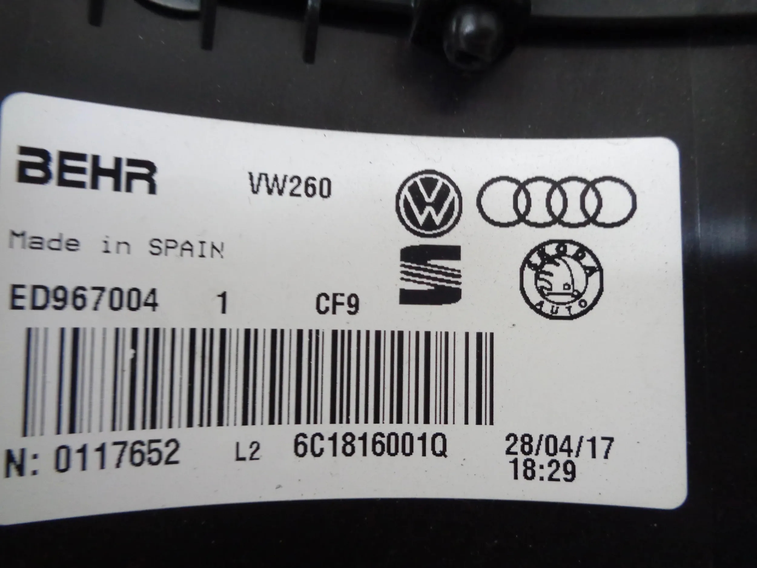 VOLKSWAGEN POLO 6C 6R HEATER