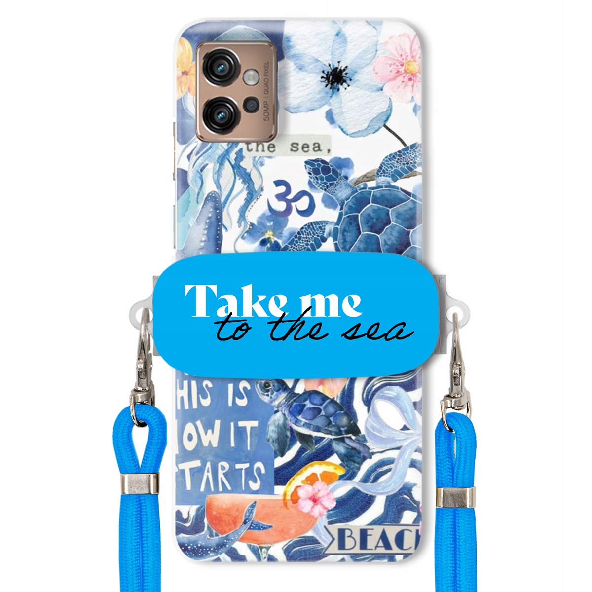 Pouzdro pro Motorola G32 Premium Vodítko modré Držák Take Me To The Sea