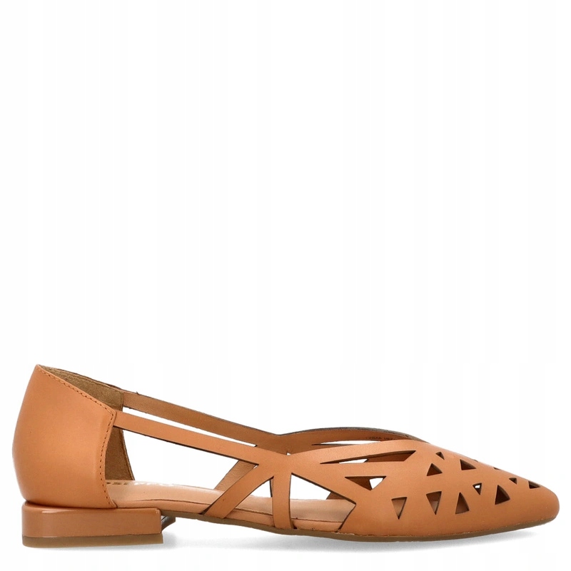 Ažurové baleríny z kůže Gioseppo 78218 Hnědé 39