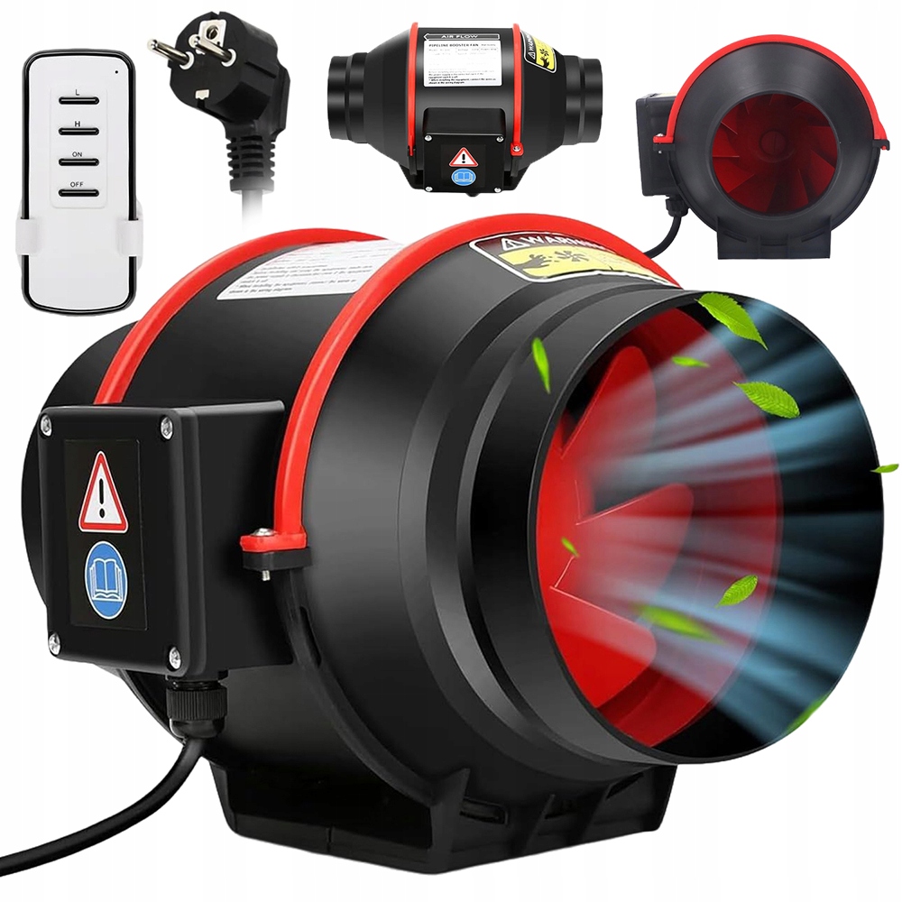 Kanálový Ventilátor 100 mm 310 M³/h 2 Rychlostní Stupně Tichý 30 dB IP44 Pilot