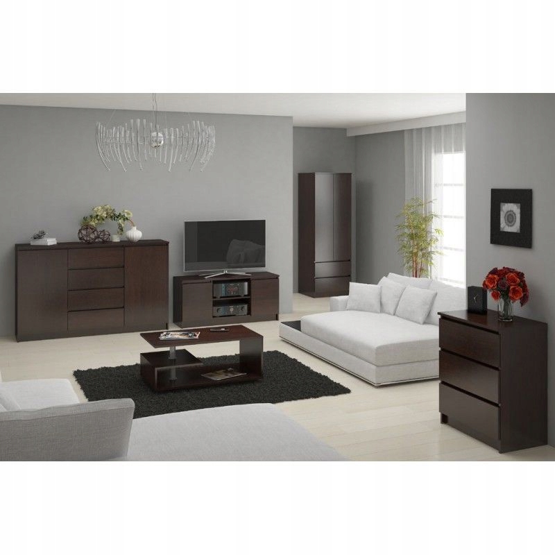 KOMODA MEBLE do SALONU SYPIALNI 60x40x77cm WENGE komoda szafka szuflady Montaż meble do samodzielnego montażu