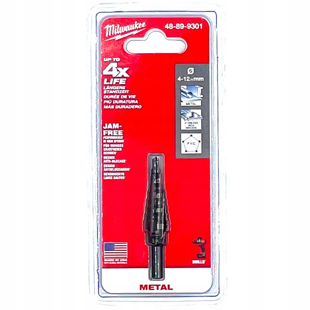 Wiertło Stopniowe Do Metalu 4 12mm Milwaukke 48899301