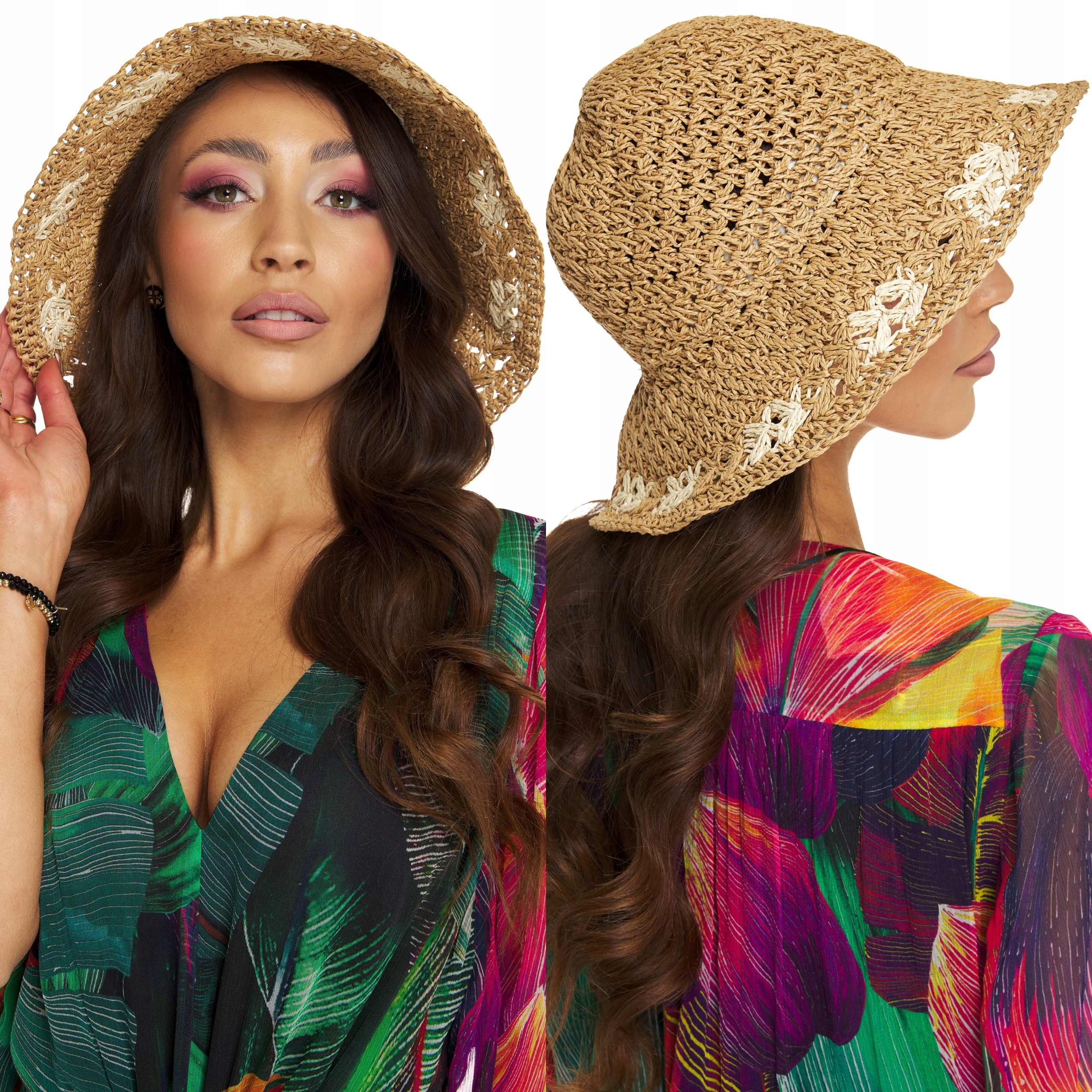 

Kapelusz Bucket Hat Słomkowy Eko Słomka beż beżowy