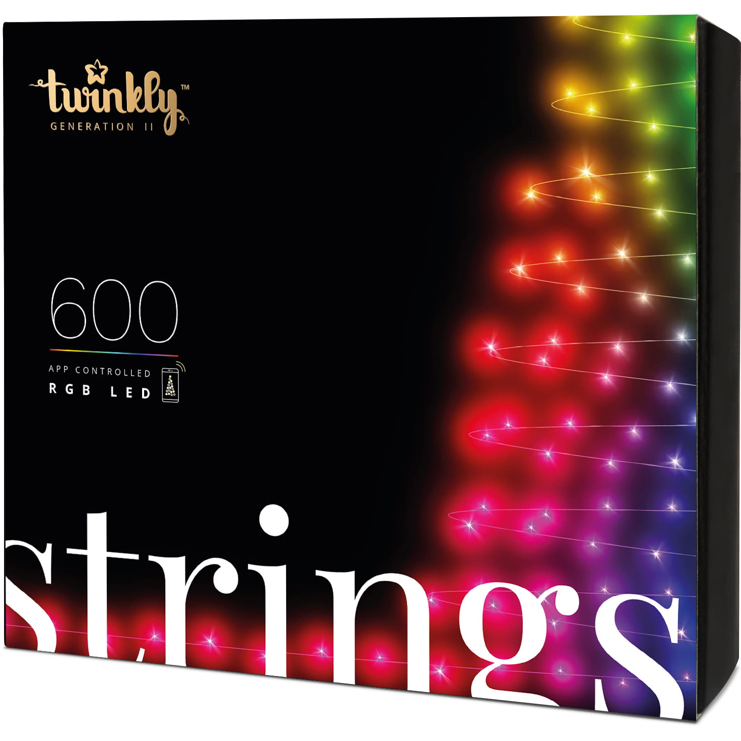Vánoční Osvětlení Na Stromeček Twinkly 600 Led Rgb, jedinečné efekty 48 metrů