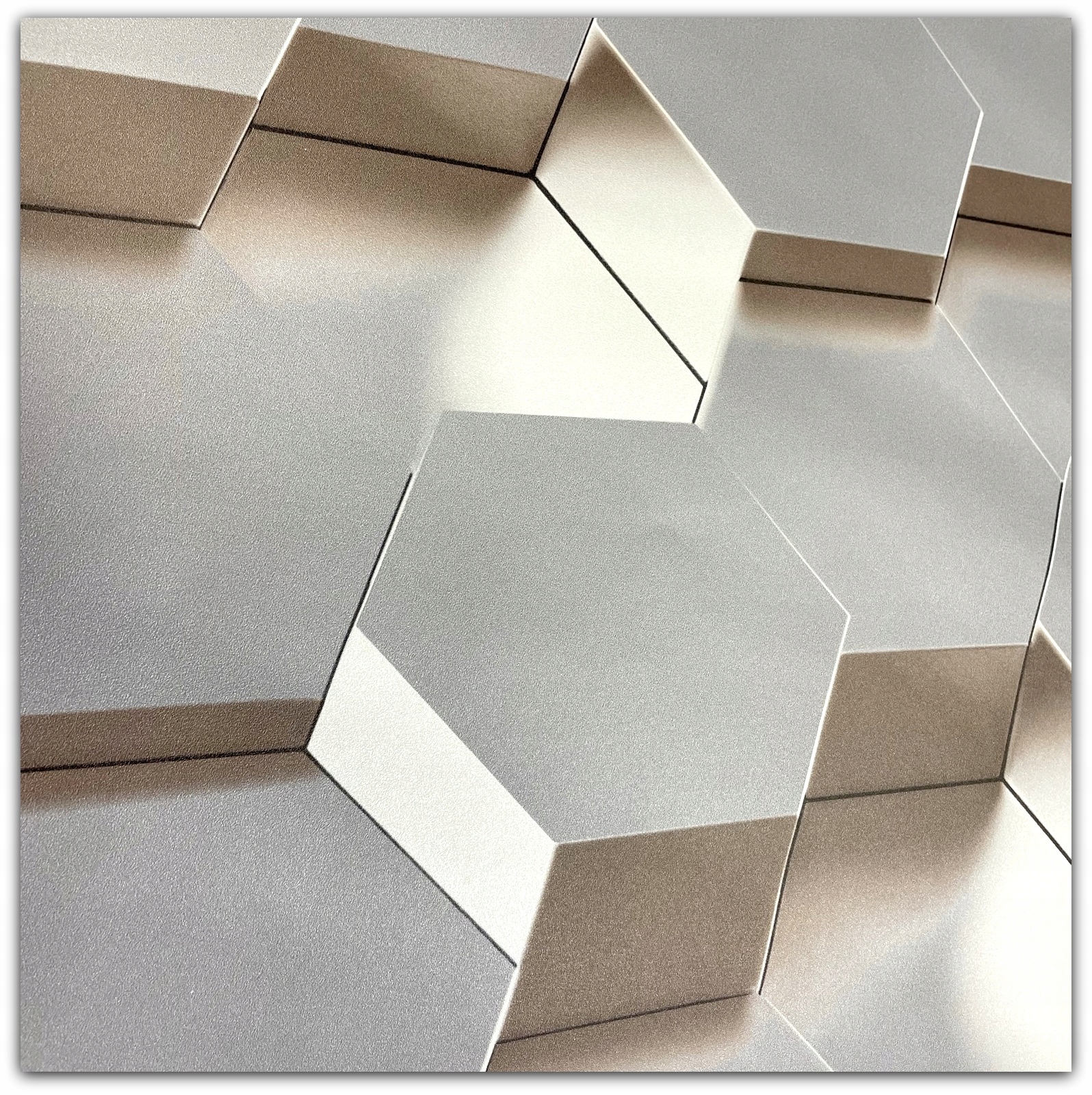 

Tapety Tapeta 3D Hexagon Figury Geometryczne Szara