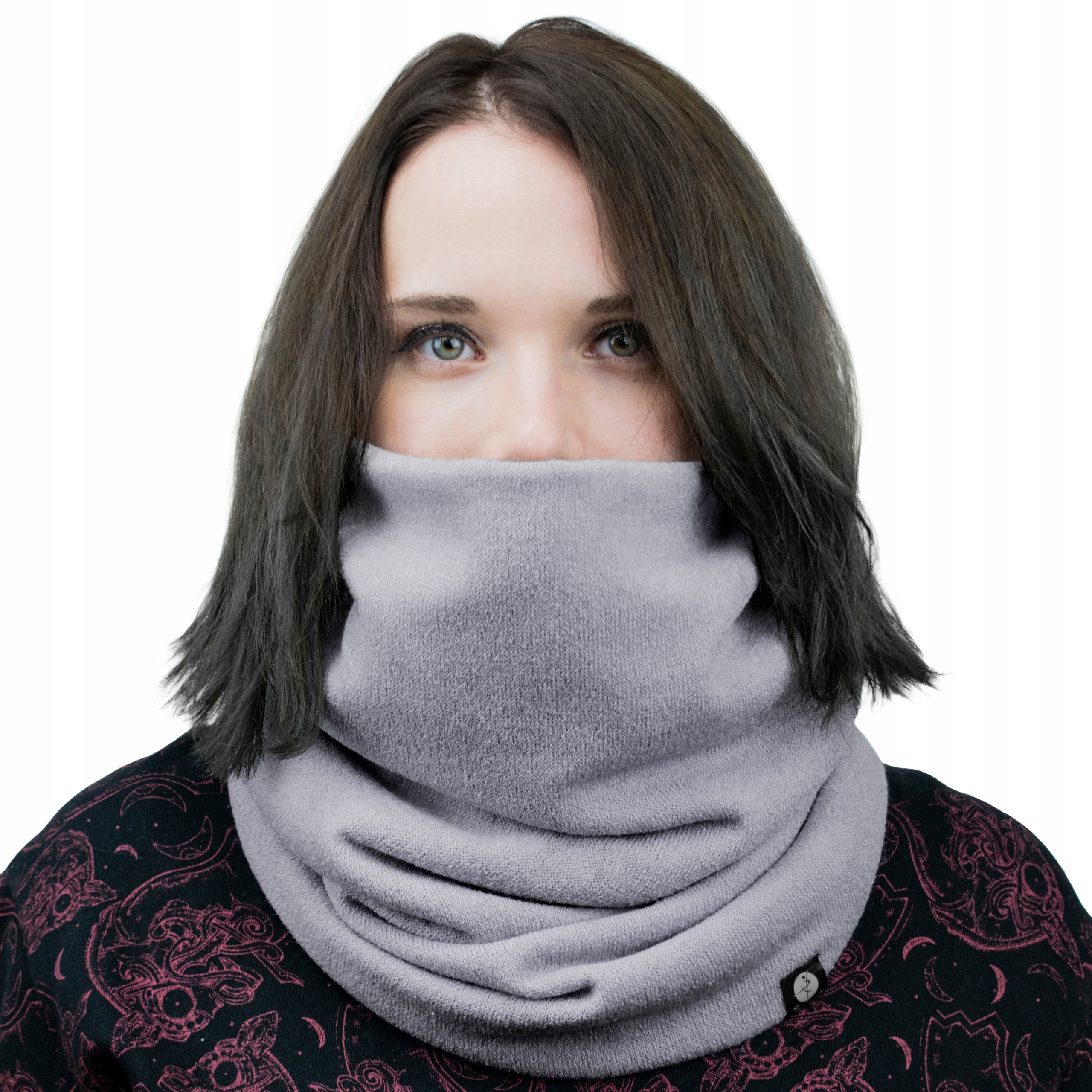 DAMSKI KOMIN SZALIK NA ZIMĘ CIEPŁY SZARY ROZM. S Model Komin damski