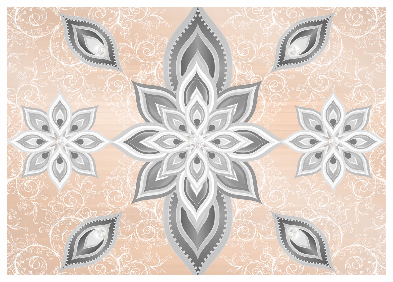 Fototapeta Strieborné kvety abstrakcia šedo-biela do domu 350x250 lepidlo