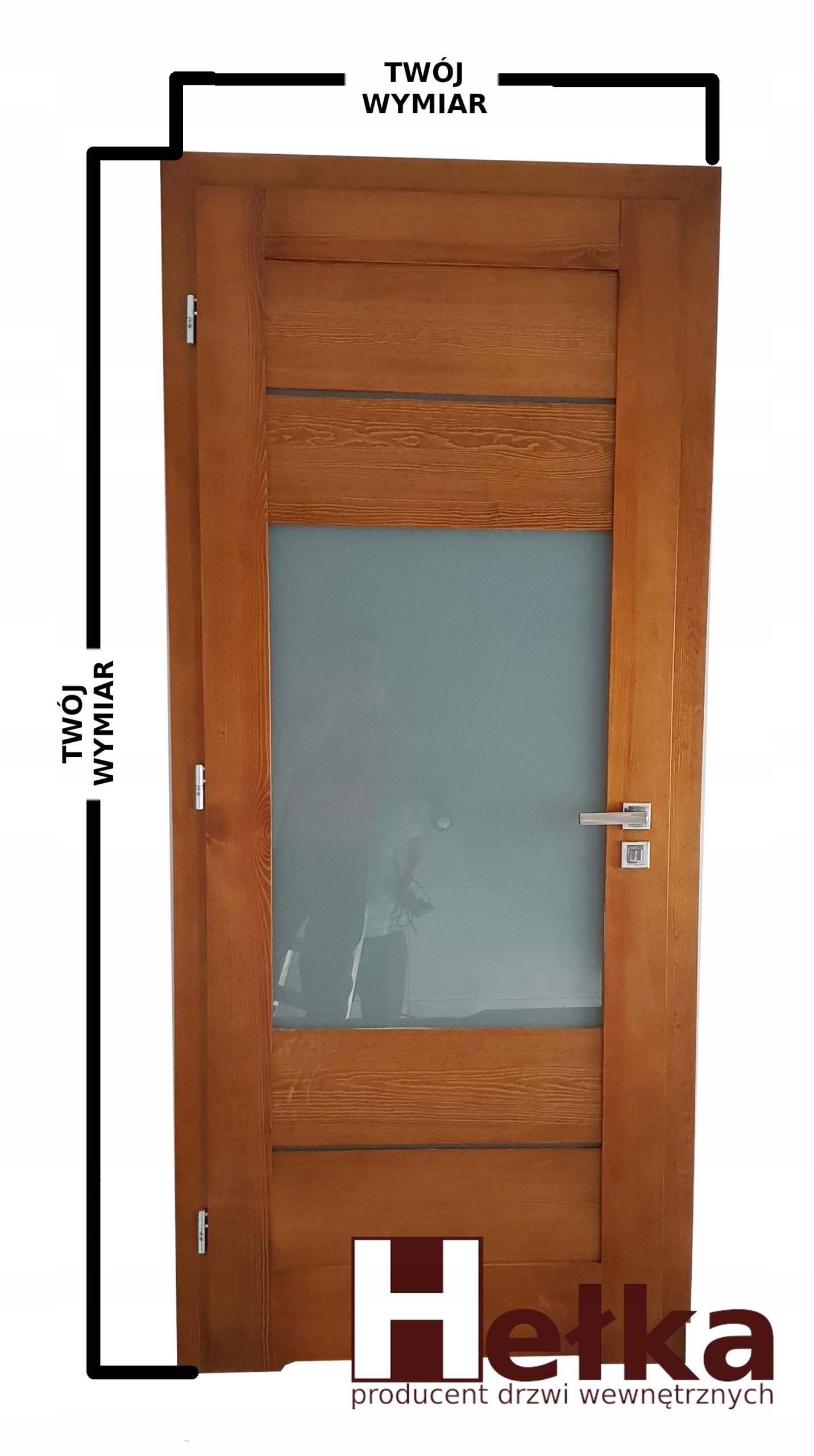 Sosnowe drzwi drewniane wewnętrzne na WYMIAR