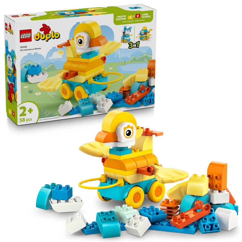 Lego Duplo 10448 3 v 1: Zvířátka na kolečkách pro kreativní hraní dětí