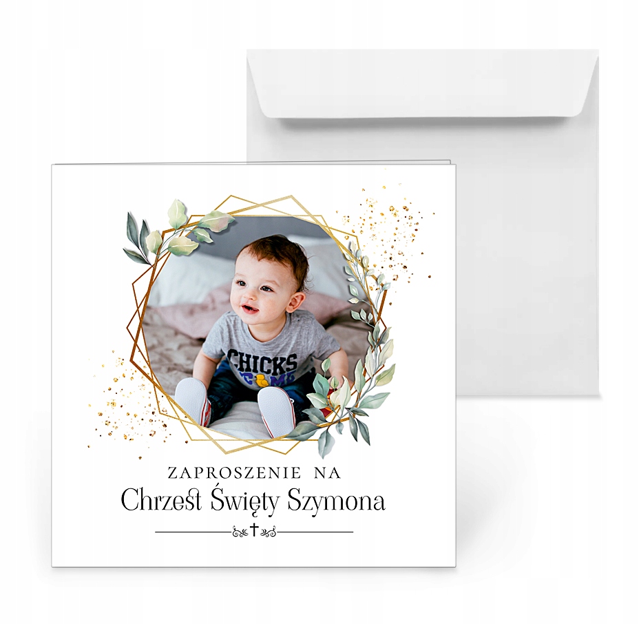 ZAPROSZENIA NA CHRZEST+ZDJĘCIE+PERSONALIZACJA 3SZT
