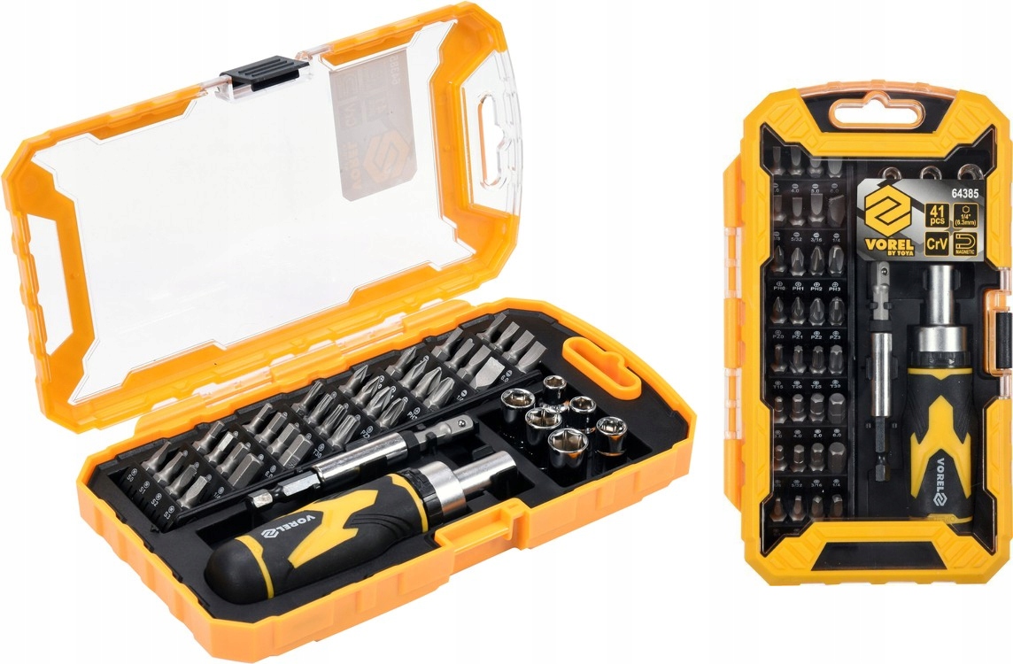 

Wkrętak Z Grzechotką Z Wymiennymi Bitami 41SZT