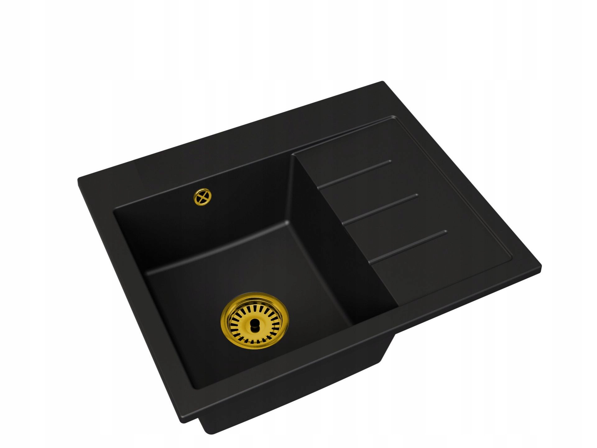 Kuchyňský dřez velký Exclusive 60 pravý sifon zlatý