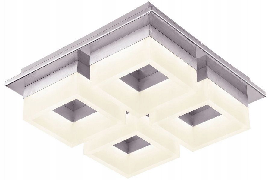 Stropné Svietidlo chrómový 4 štvorce Led moderný Rita 34/34 cm do chodby