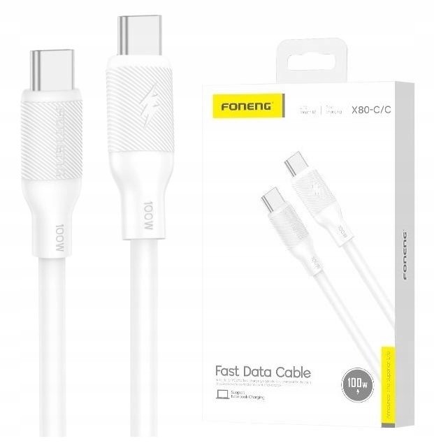 Szybki Kabel USB - C USB-C 1m 100W Fast Szybkiego Ładowania Kabel PD QC
