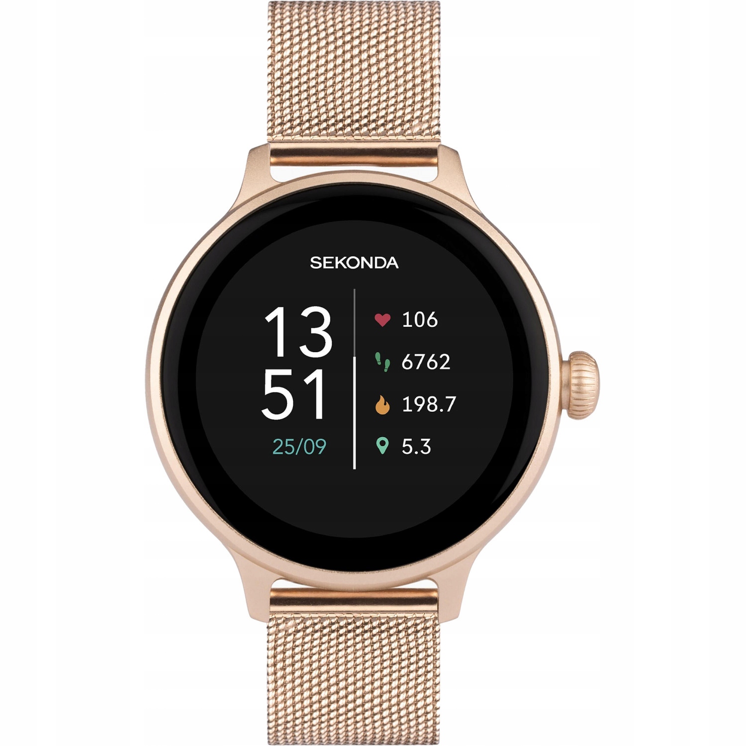 Chytré Hodinky Dámské Sekonda 40625 růžové zlato náramek