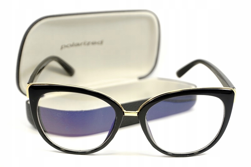 DAMSKIE OKULARY ZERÓWKI ANTYREFLEKSYJNE Z FILTREM Materiał oprawki inny