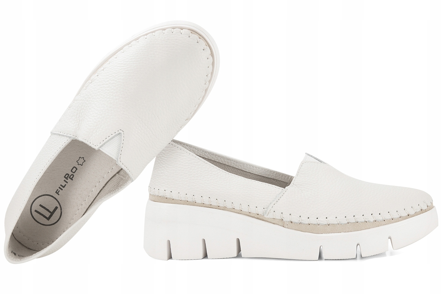 Filippo DP6161 Dámské Mokasíny Polobotky Na Platformě Kožené 39 Bílá