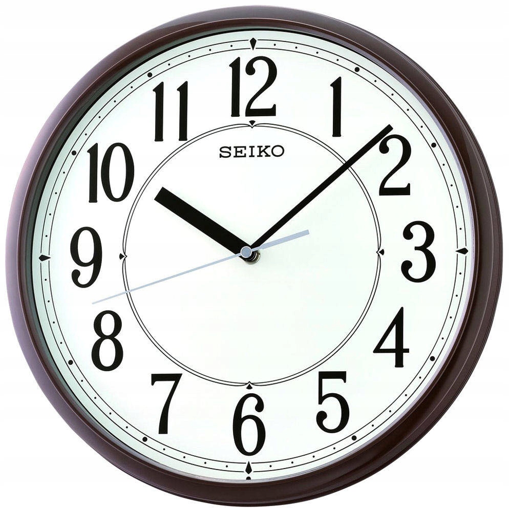Brązowy Czytelny Zegar Seiko QXA756B 30,5 cm