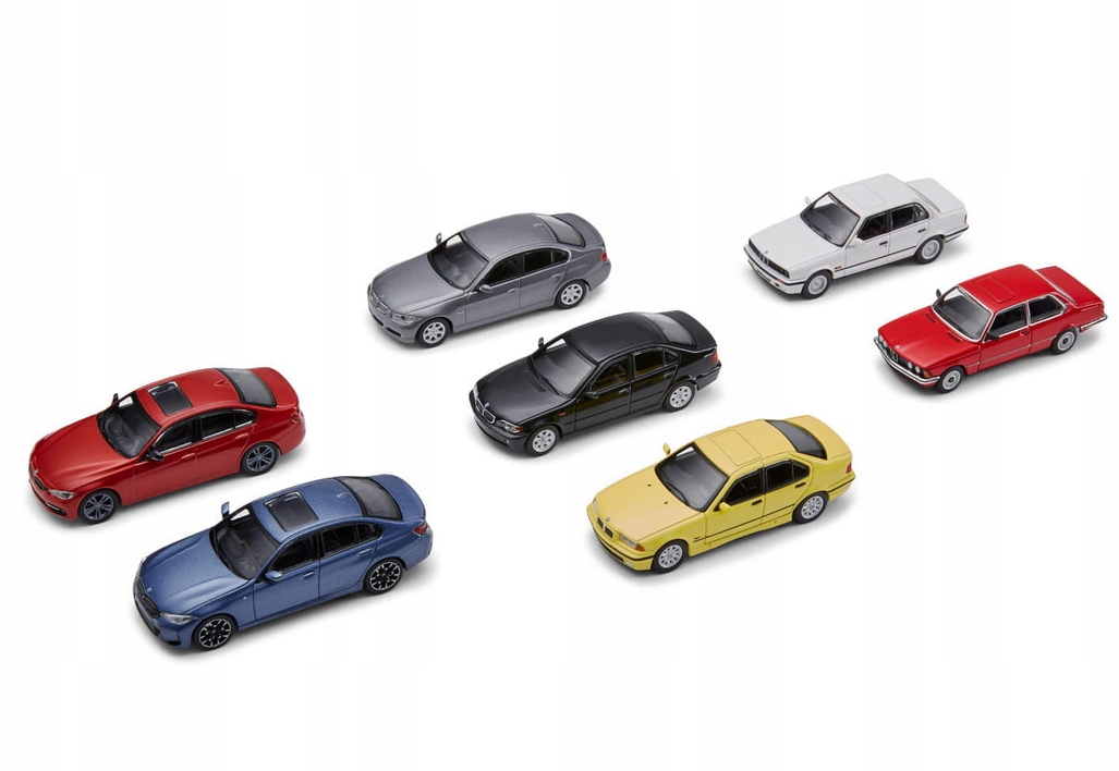 Zestaw miniatur Bmw Collection 50 Years of 3 series 1:64, 7 sztuk Oryginał