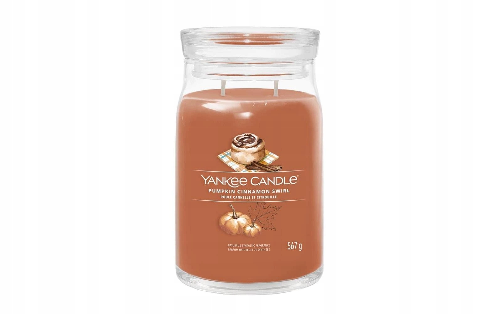Yankee Candle svíčka Signature ve skle velká Pumpkin Cinnamon Swirl 567g