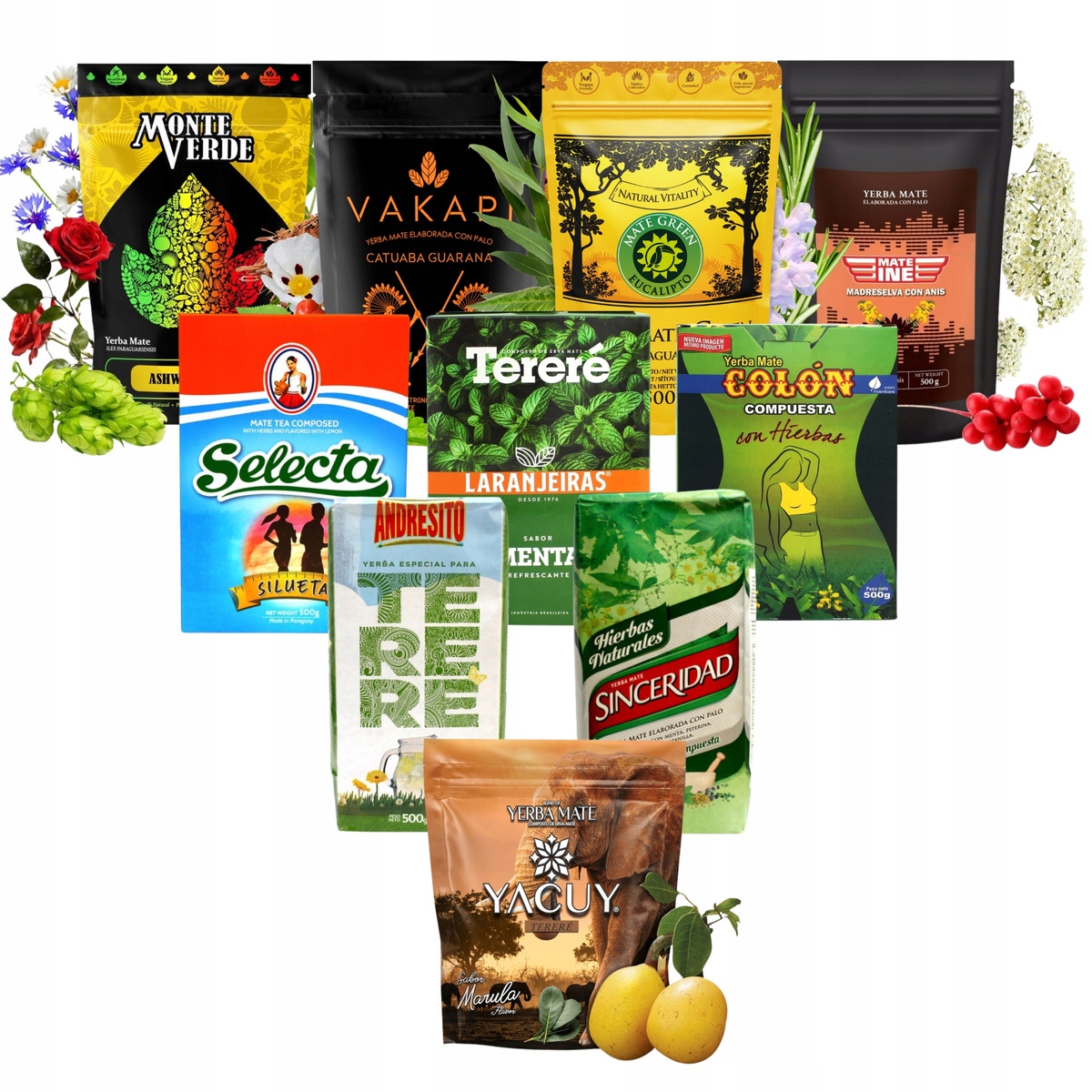 Sada Nejlepších Hubnutí Yerba Mate 10 x 500 g 5 kg